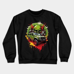 Cyberpunk Skull Squad Offroad vehicle retro vintage poster Crewneck Sweatshirt